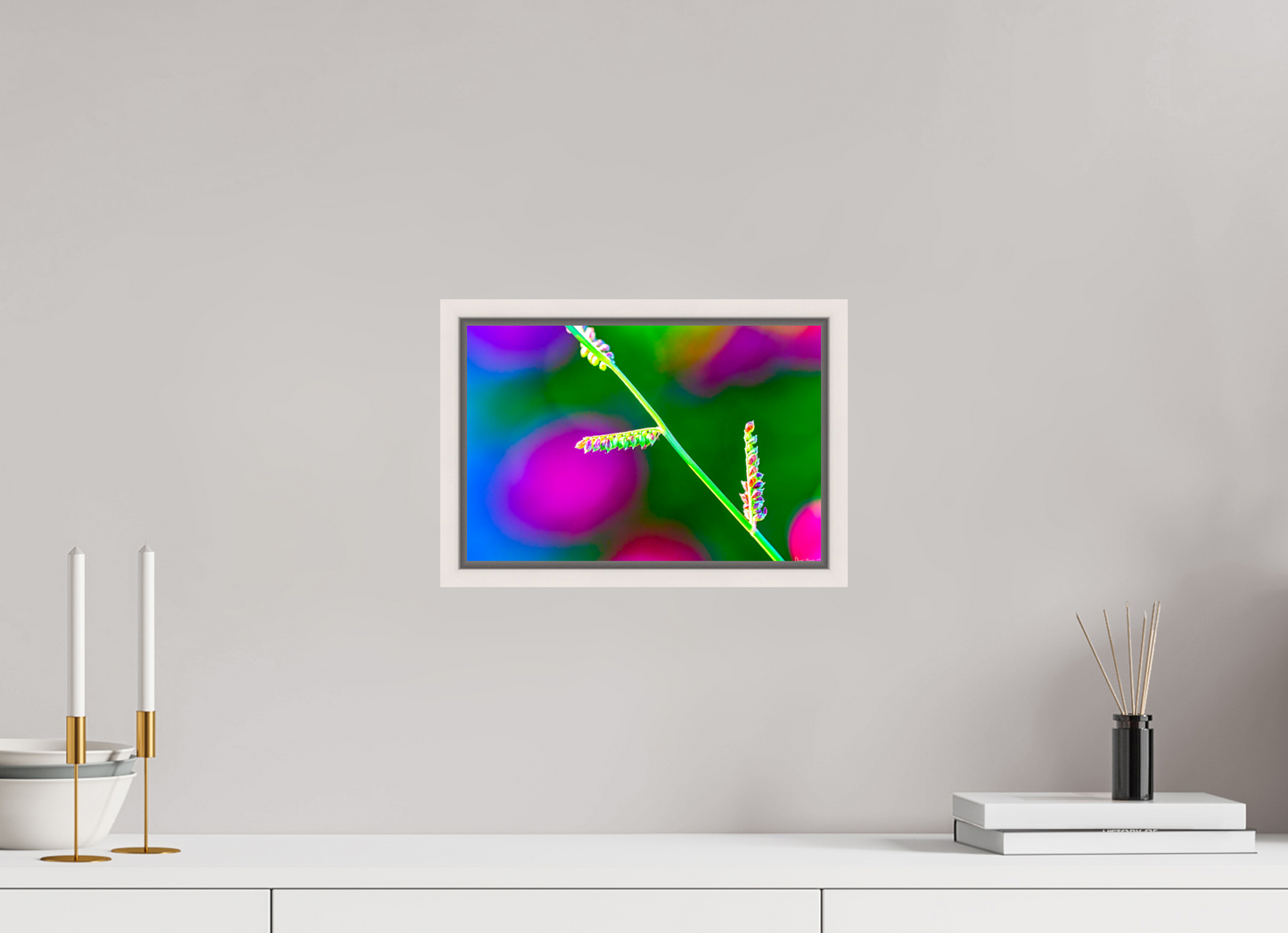 12 x 8″, Floater Frame Maple White Technicolor Vibes