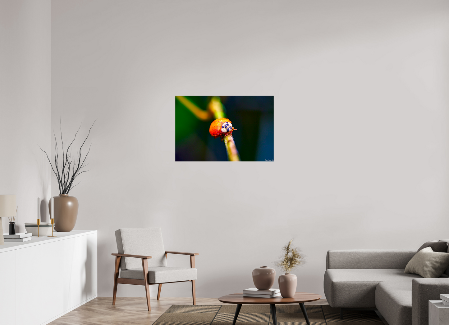 36 x 24″, Acrylic Dew-Kissed Ladybug