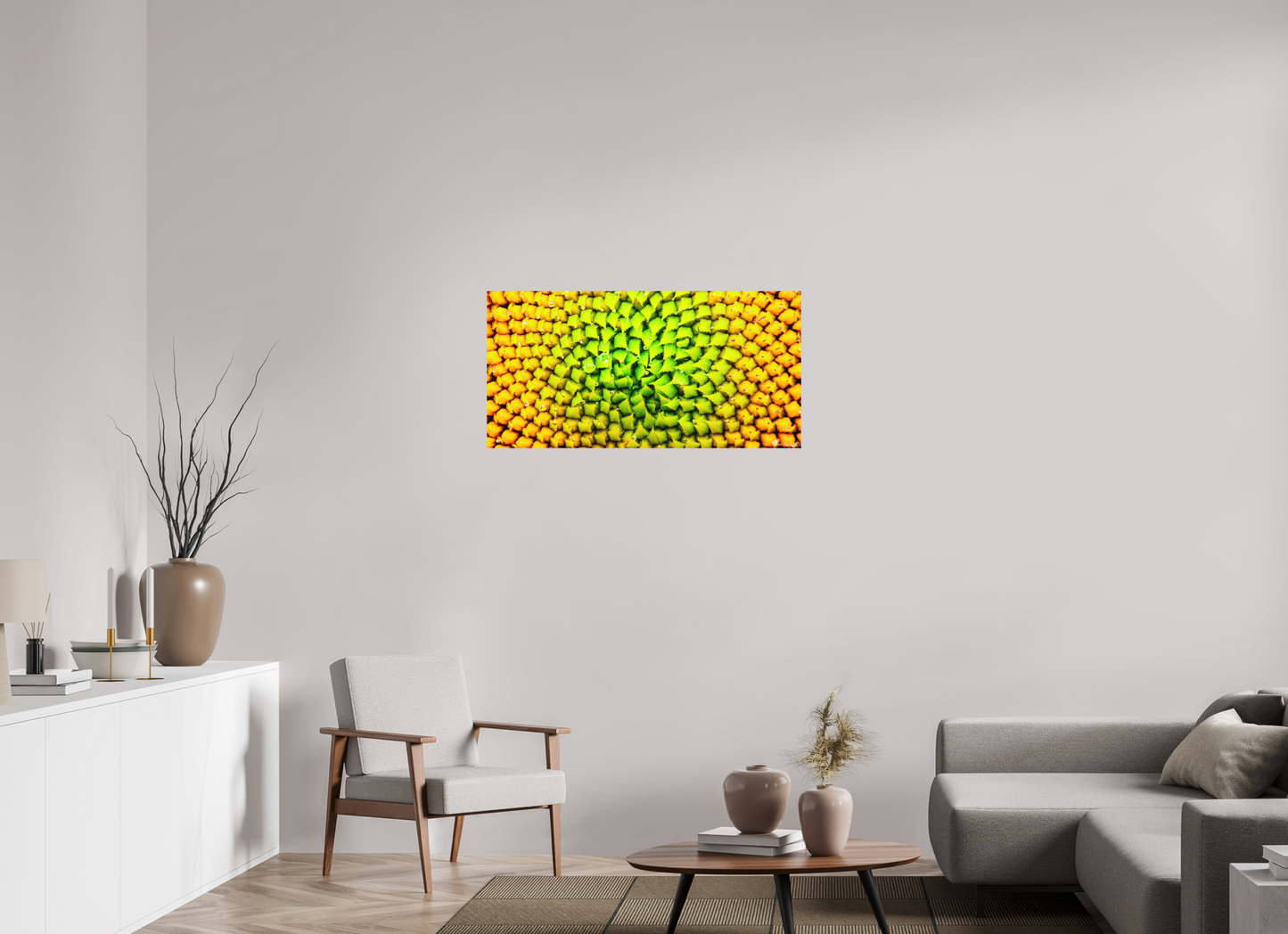 40 x 20″, Matte Metal Geometric Harmony