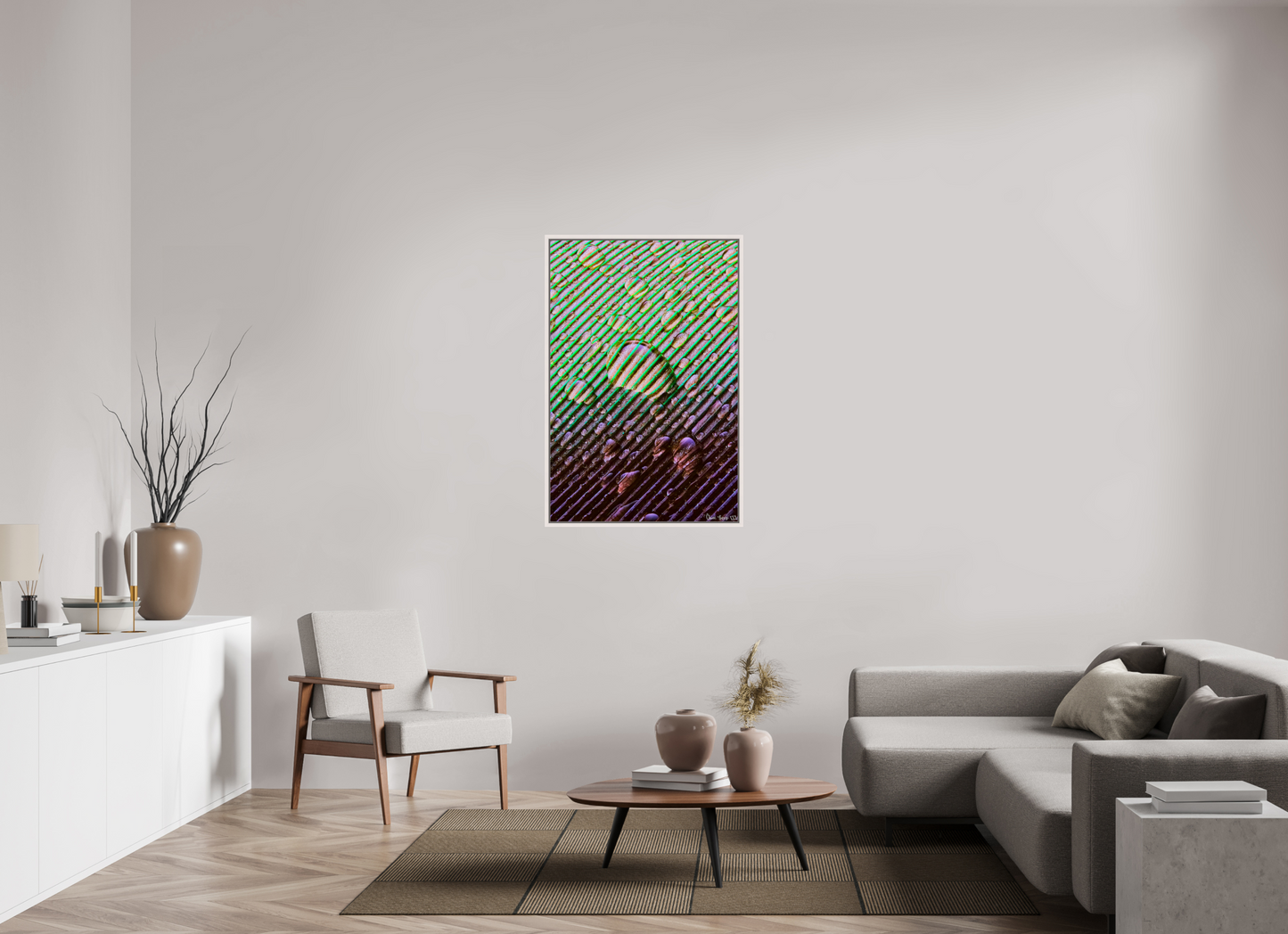 30 x 45″, Floater Frame Maple White Superabundance