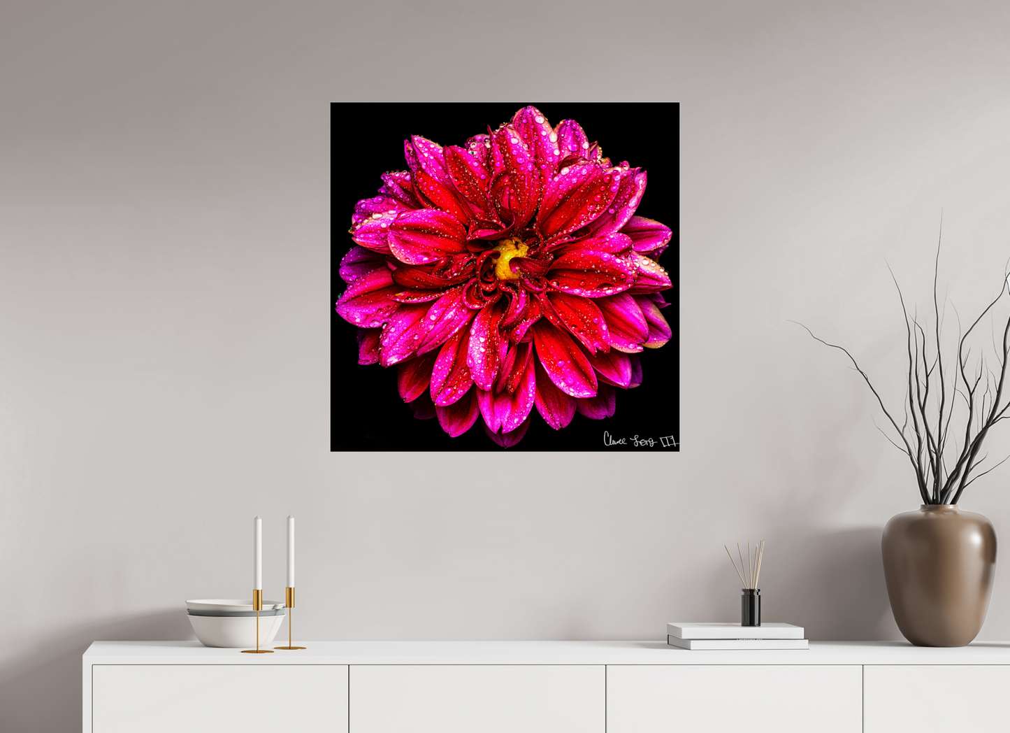 30 x 30″, Acrylic Droplets Galore