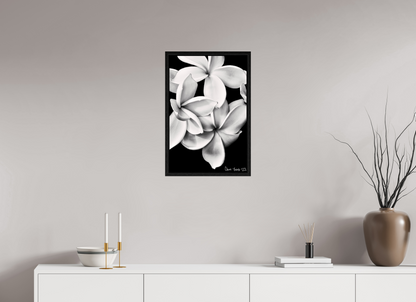 16 x 24″, Floater Frame Black Oak Floral Abyss