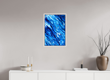 16 x 24″, Floater Frame Maple White Tilted Waves