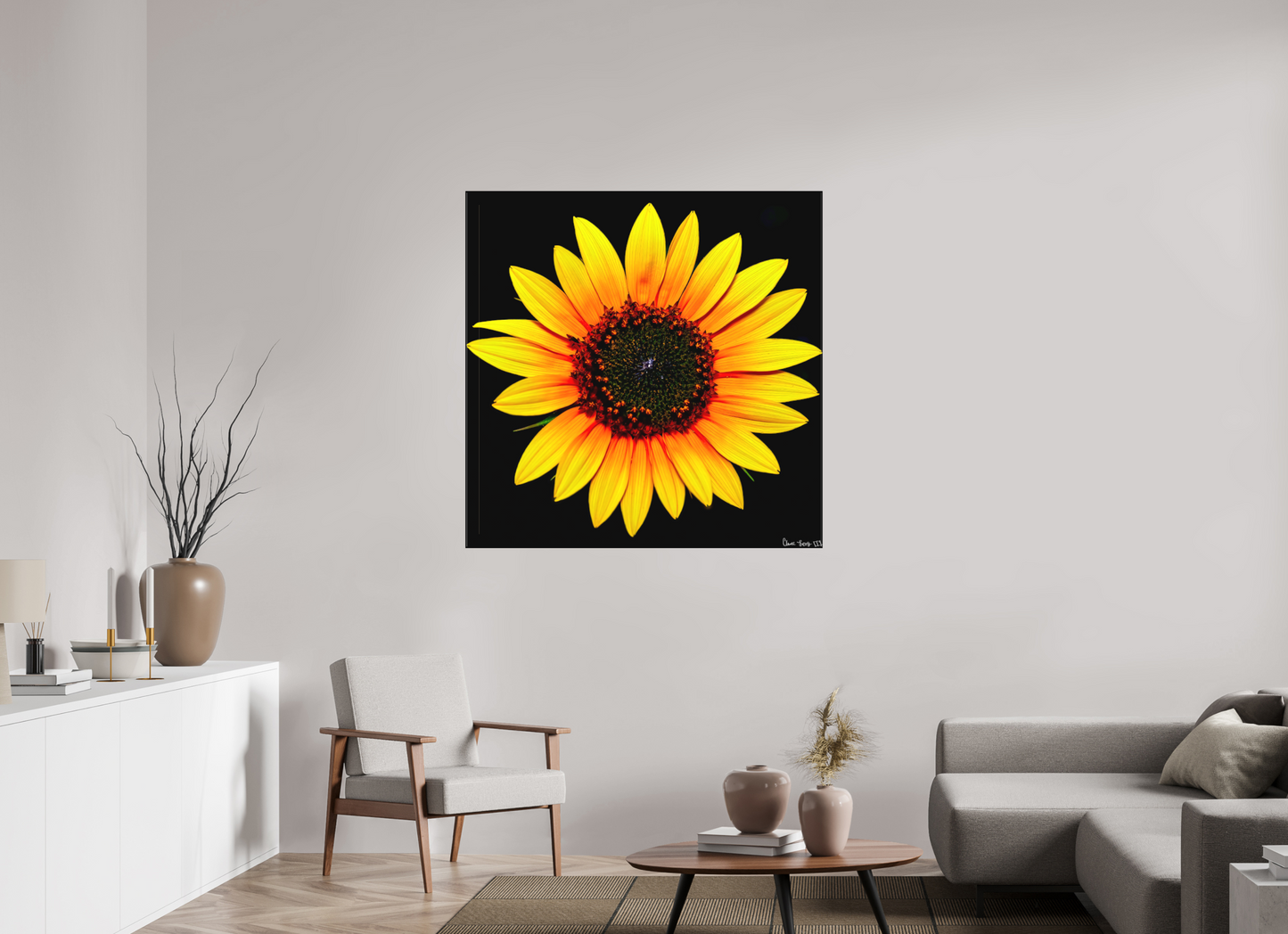 45 x 45″, Matte Canvas Nana’s Sunflower