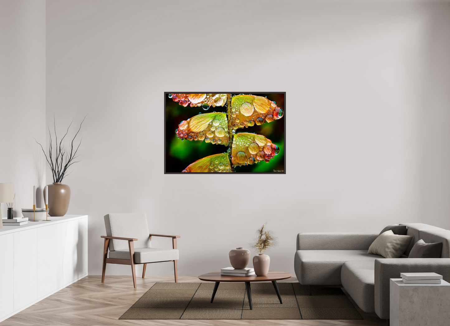 54 x 36″, Floater Frame Alder Brown Monarch’s Abundance