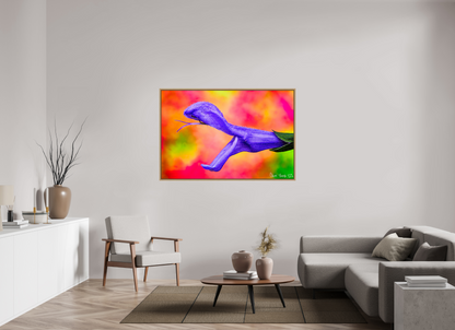 60 x 40″, Floater Frame Natural Oak Eden’s Serpent