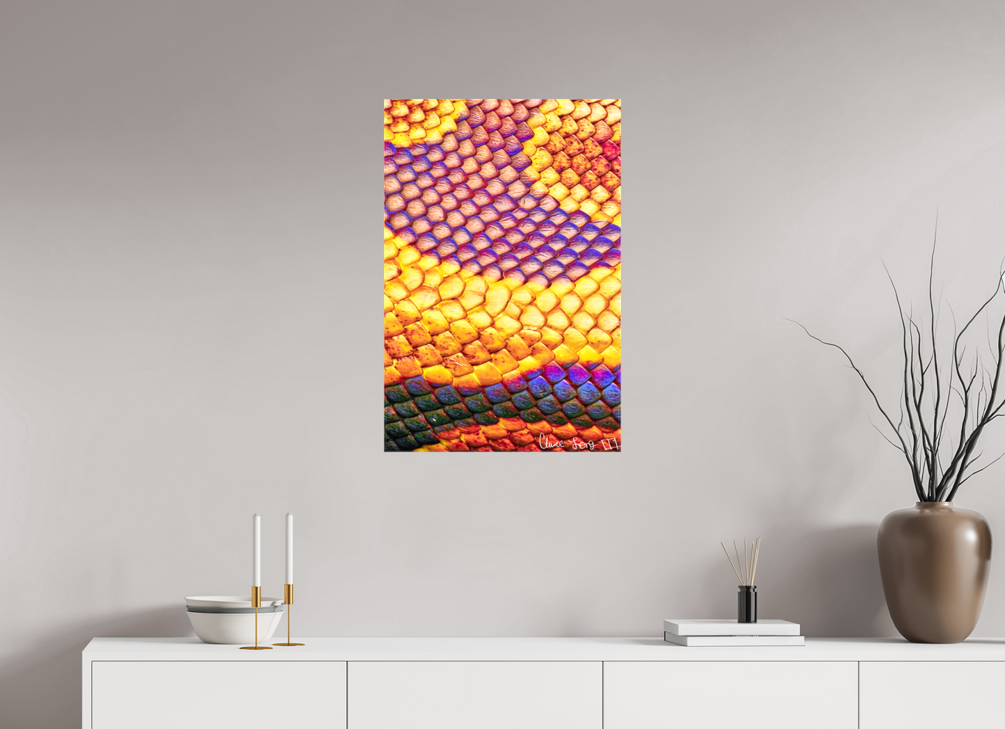 20 x 30″, Glossy Canvas Python’s Iridescence