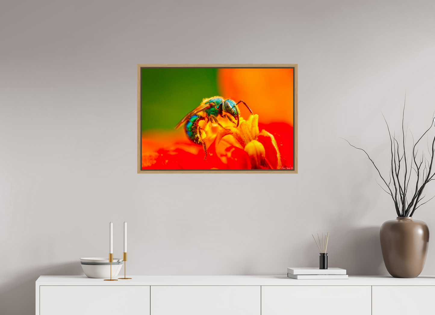 30 x 20″, Floater Frame Natural Oak Salt Licker