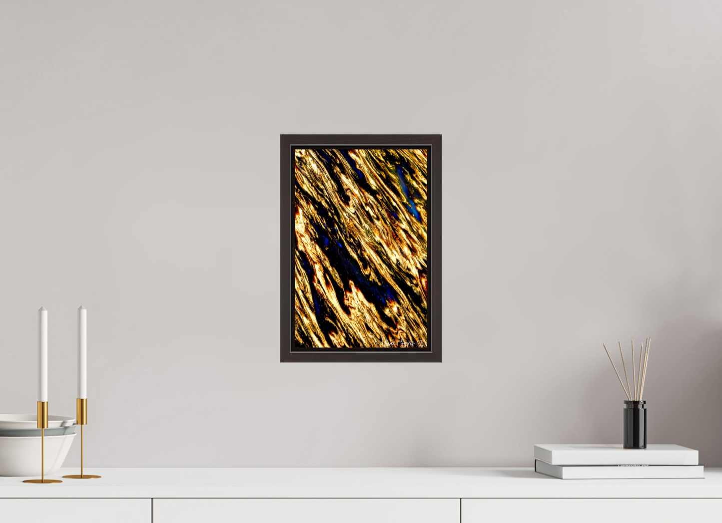 8 x 12″, Floater Frame Alder Brown Gilded Permeation