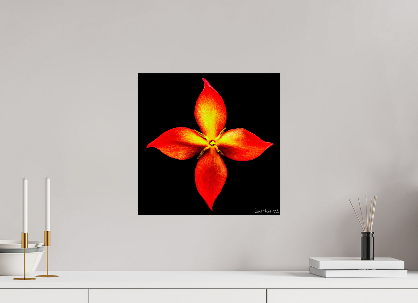 15 x 15″, Glossy Metal Blazing Compass