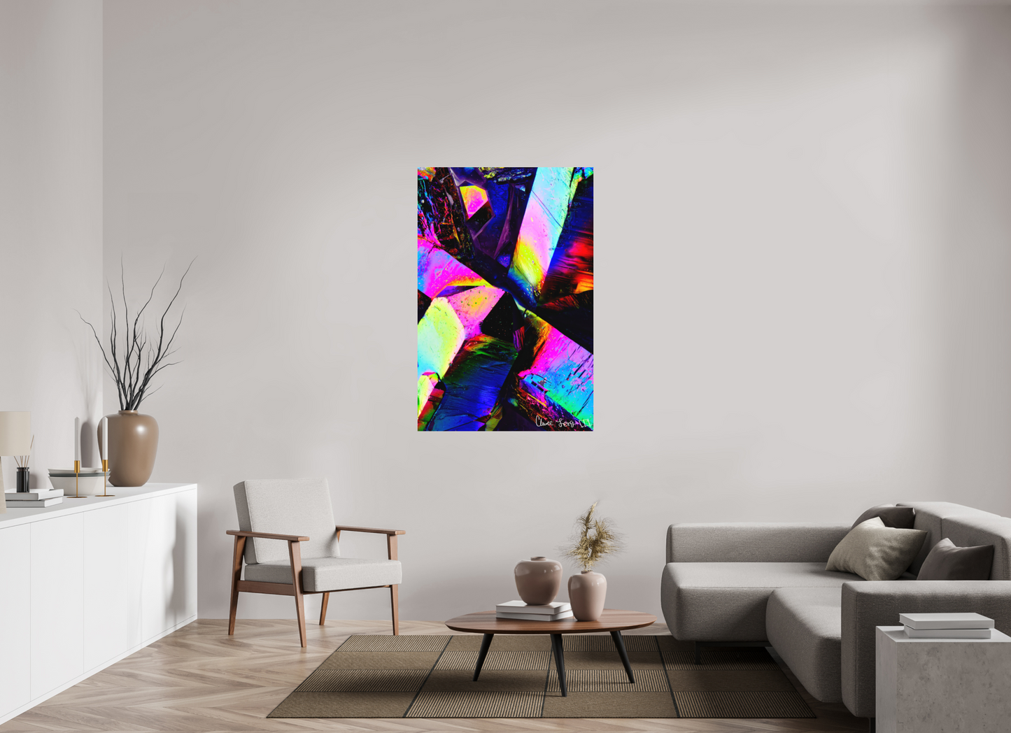 36 x 54″, Matte Metal Prismatic Shards