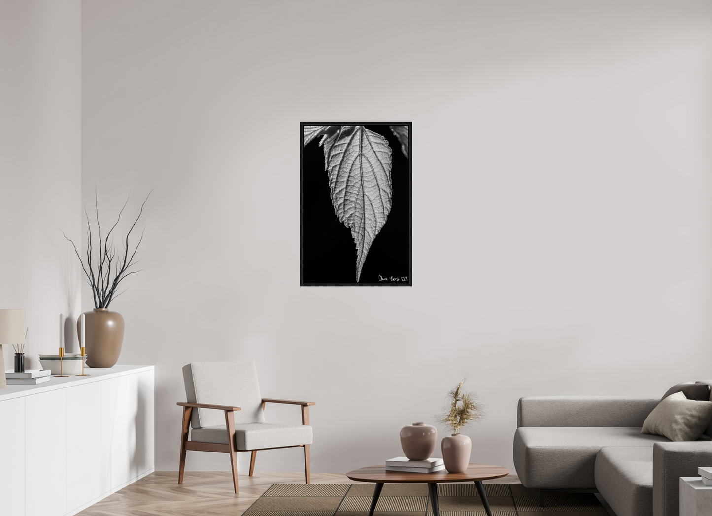 24 x 36″, Floater Frame Black Oak Reticulate Venation