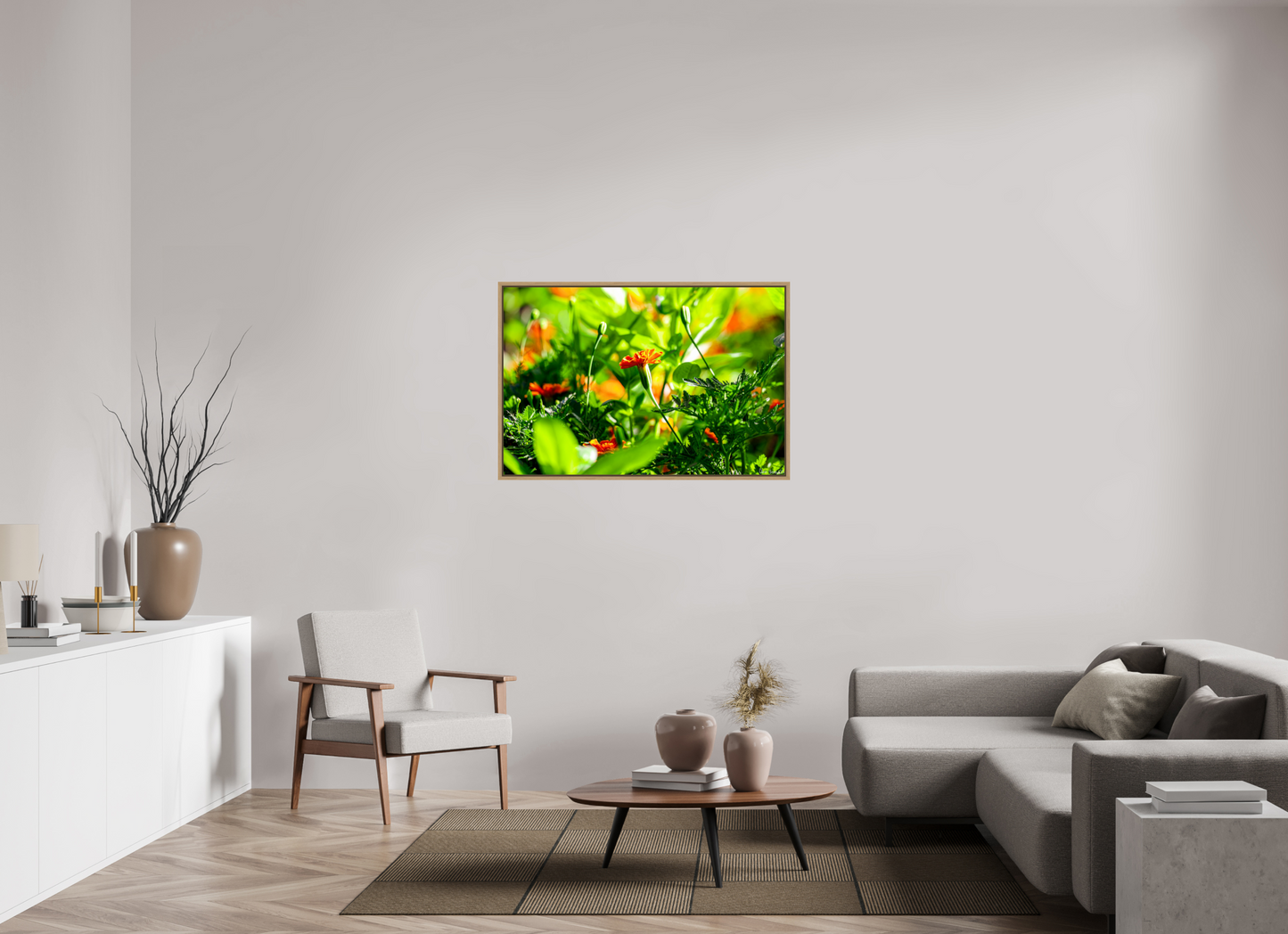 45 x 30″, Floater Frame Natural Oak Prominence