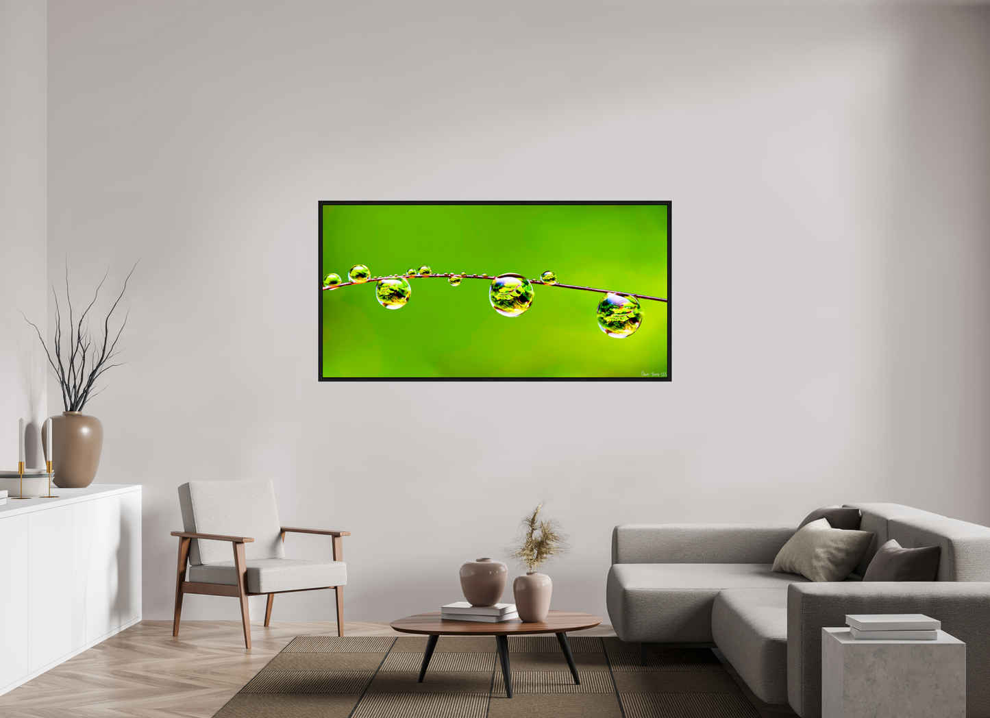 70 x 35″, Floater Frame Black Oak Refraction