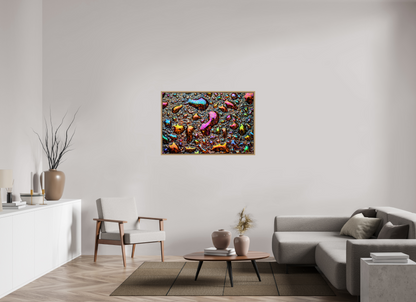 45 x 30″, Floater Frame Natural Oak Homage to My Adolescence