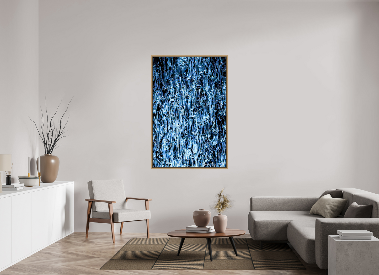 40 x 60″, Floater Frame Natural Oak Fumes & Vapors