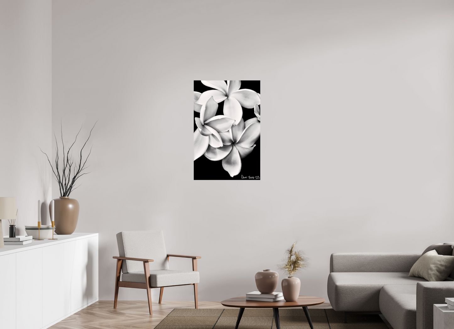 24 x 36″, Glossy Metal Floral Abyss