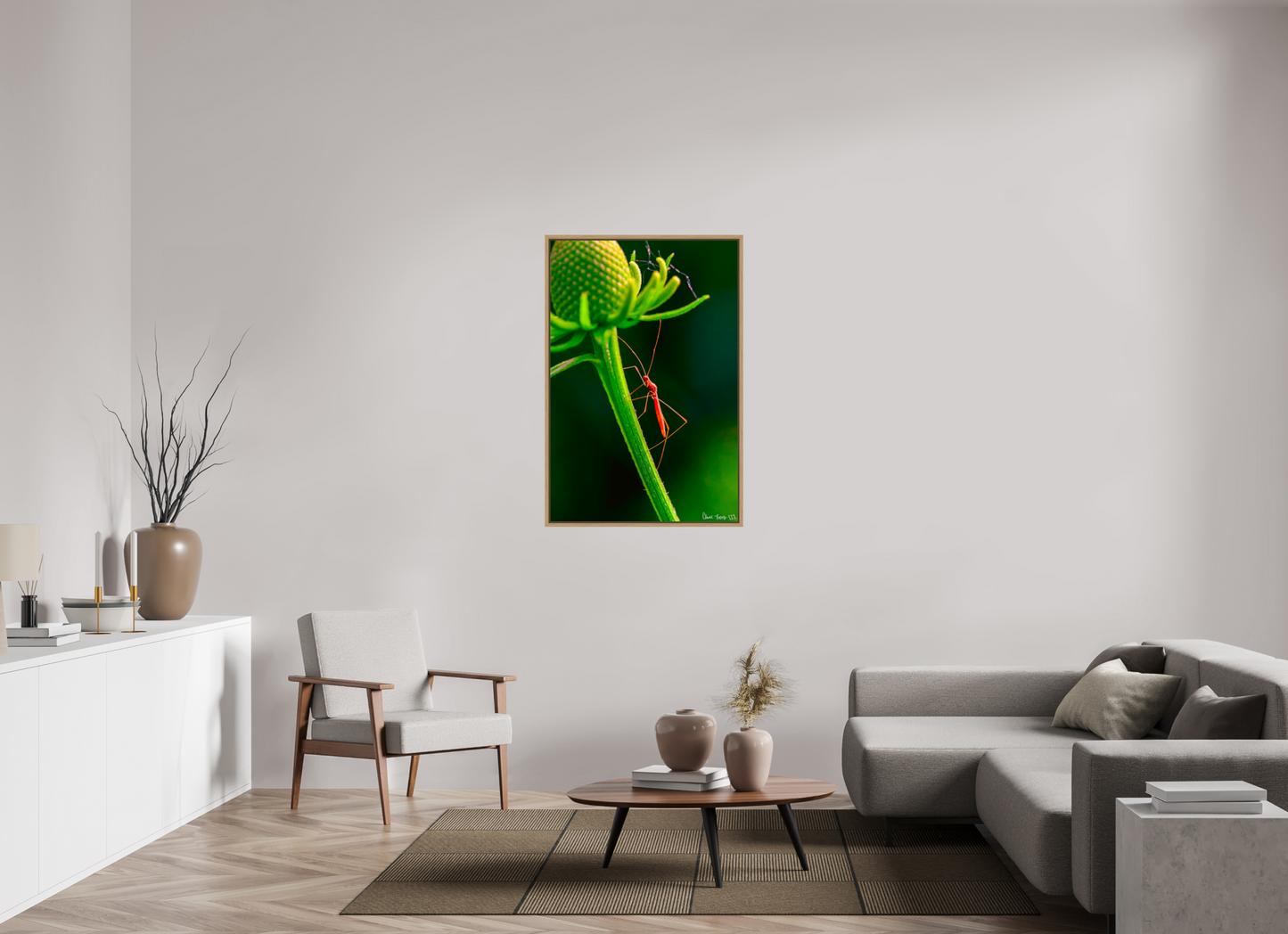 30 x 45″, Floater Frame Natural Oak Reaching the Apex