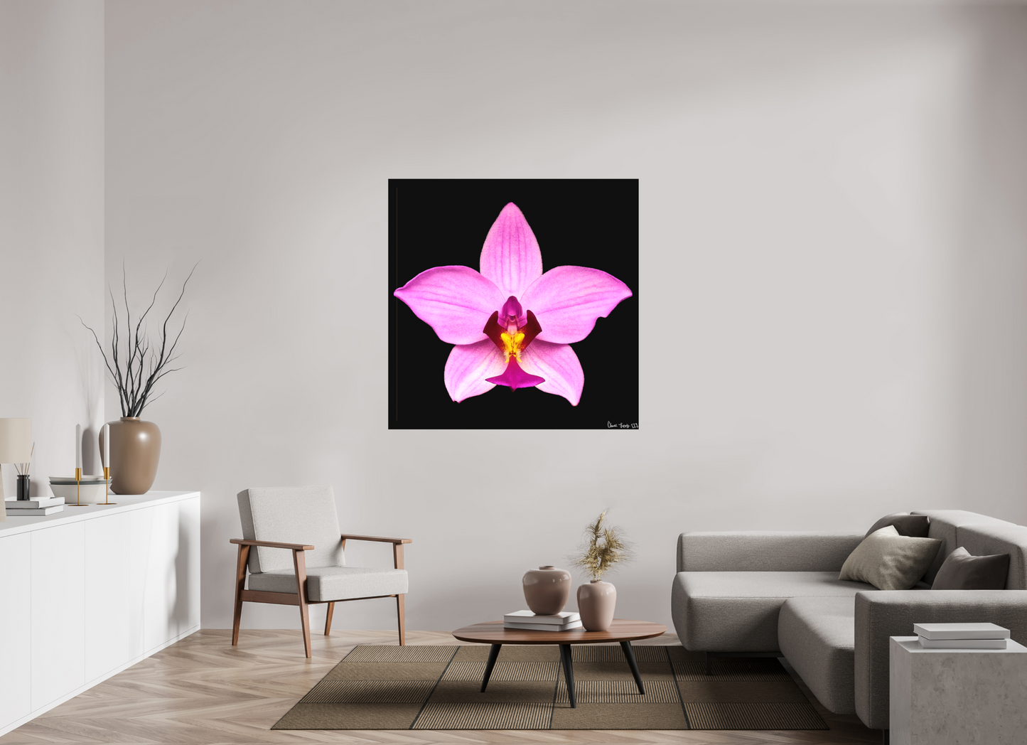 50 x 50″, Matte Canvas Bubblegum Star