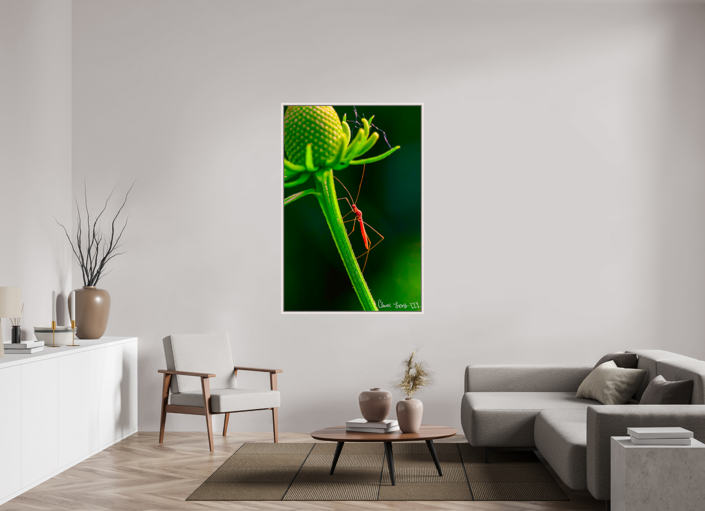 40 x 60″, Floater Frame Maple White Reaching the Apex