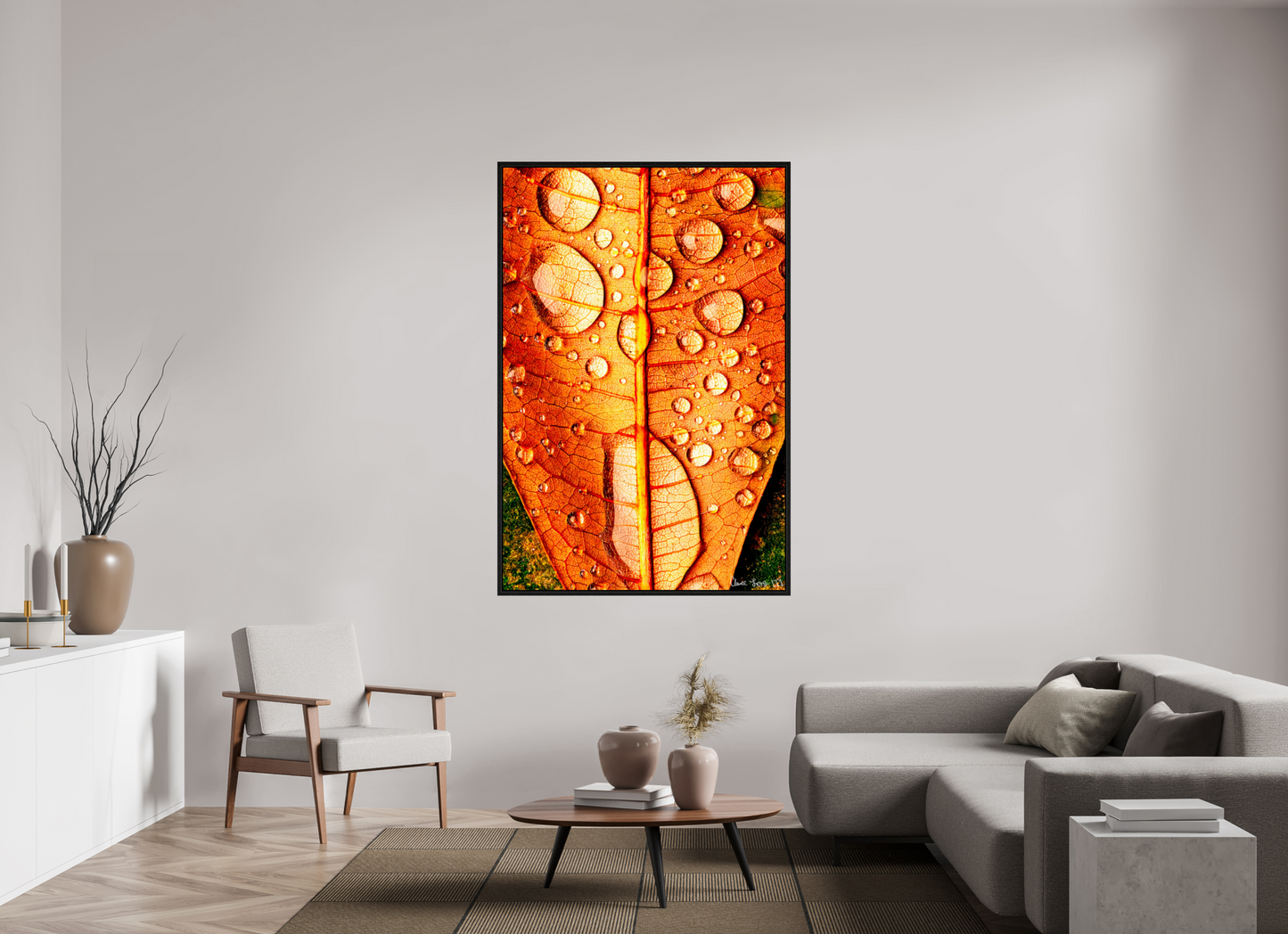 44 x 66″, Floater Frame Black Oak Transparency