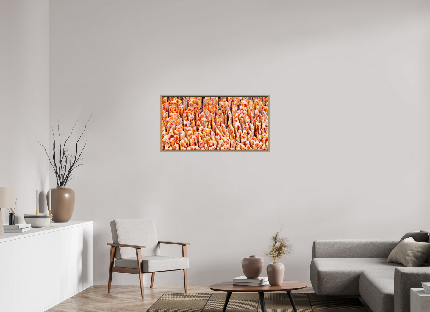 40 x 20″, Floater Frame Natural Oak Inescapable Decay