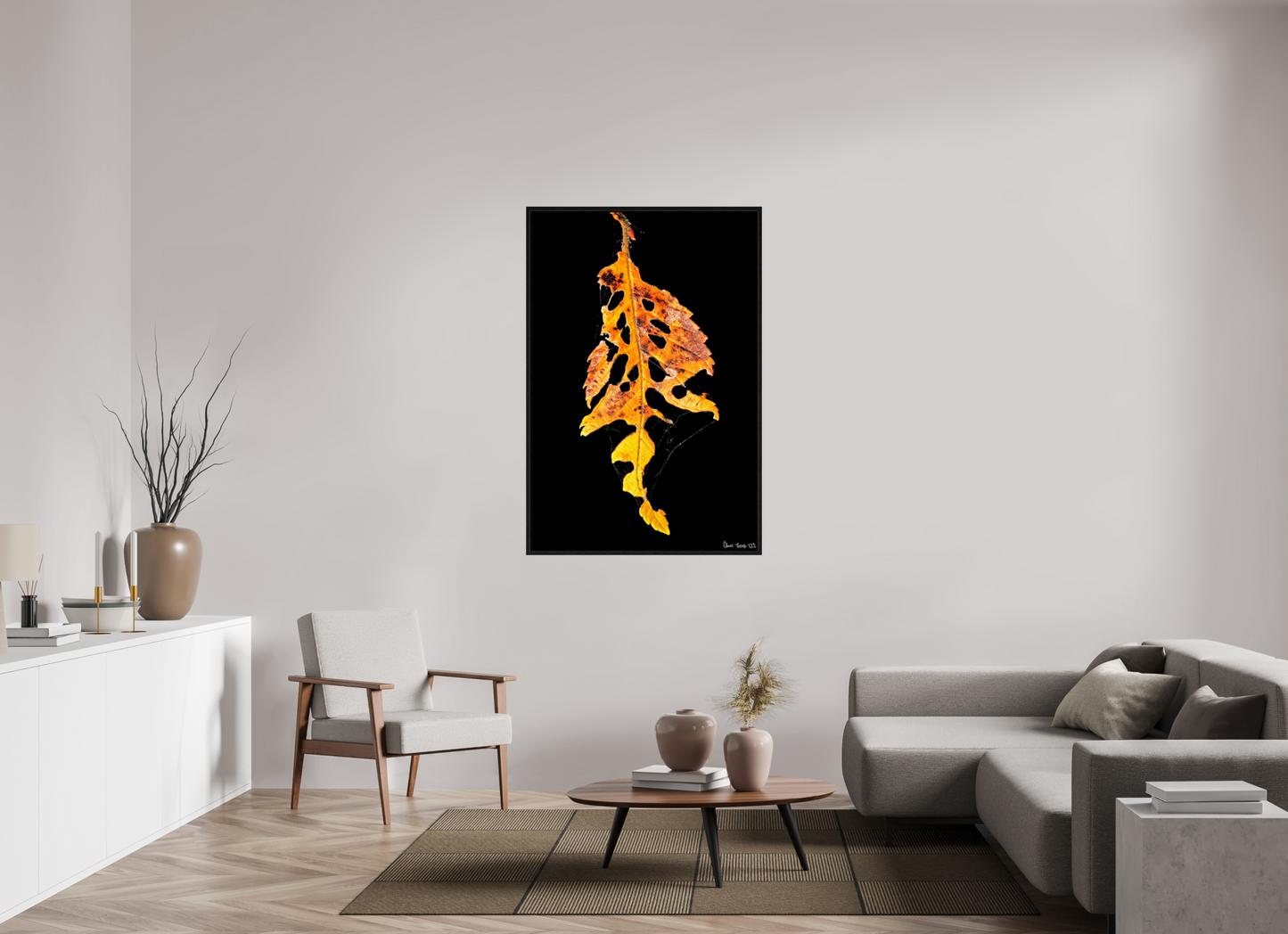 36 x 54″, Floater Frame Black Oak Autumn's Vengeance