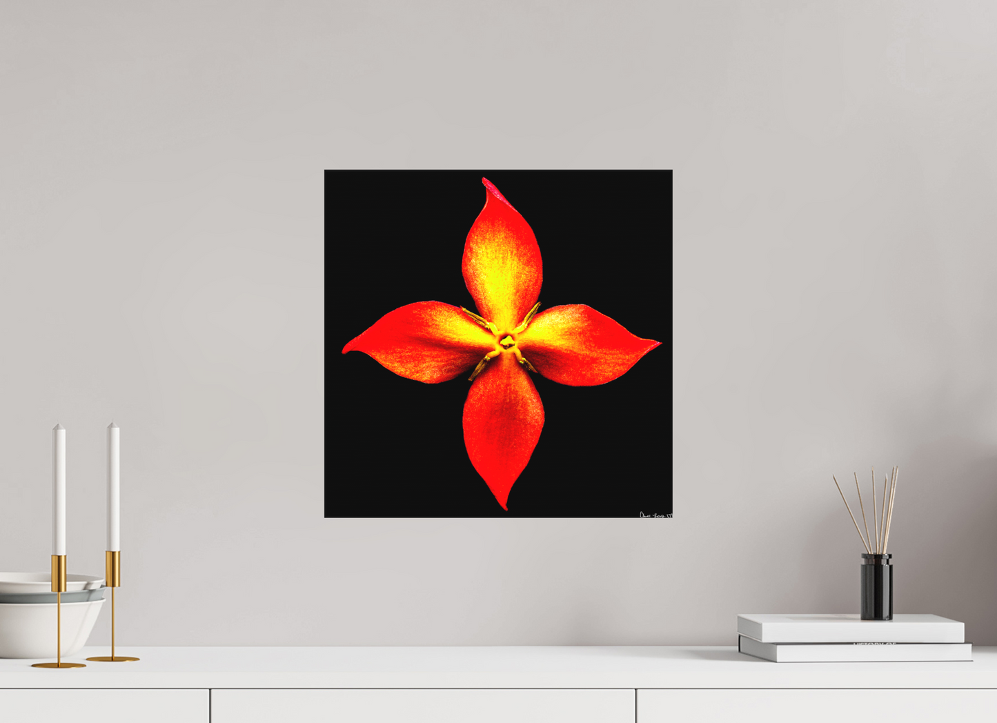 15 x 15″, Matte Canvas Blazing Compass