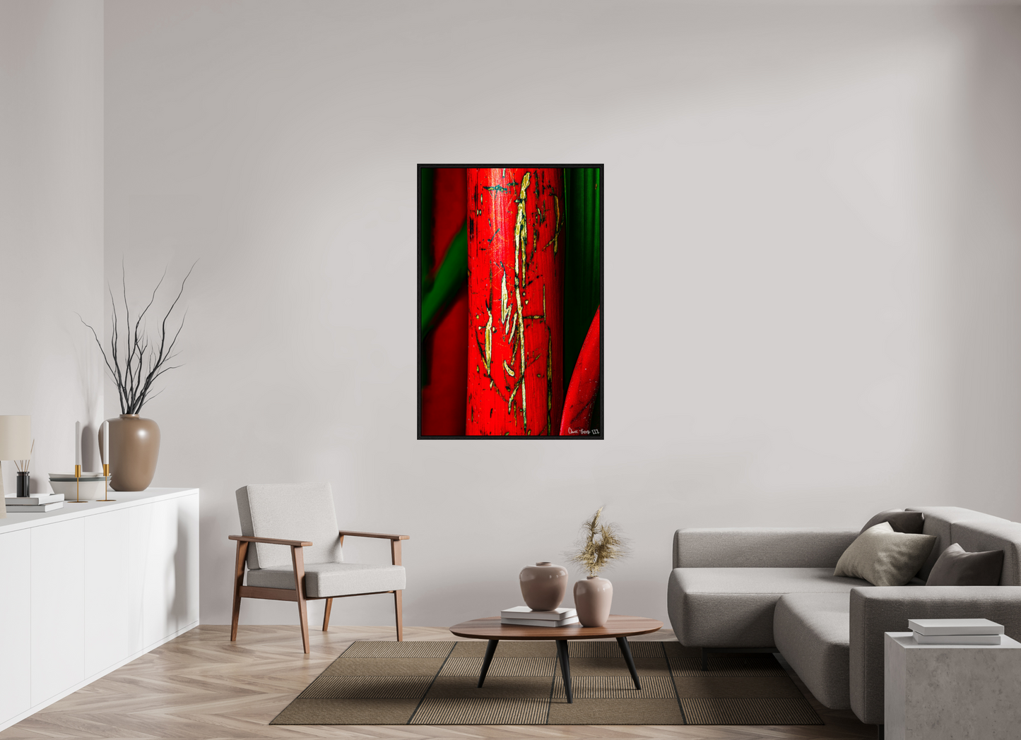 36 x 54″, Floater Frame Black Oak Wounded