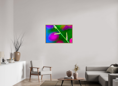 36 x 24″, Floater Frame Natural Oak Technicolor Vibes
