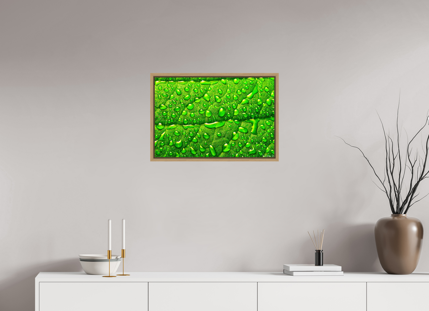 24 x 16″, Floater Frame Natural Oak Smile