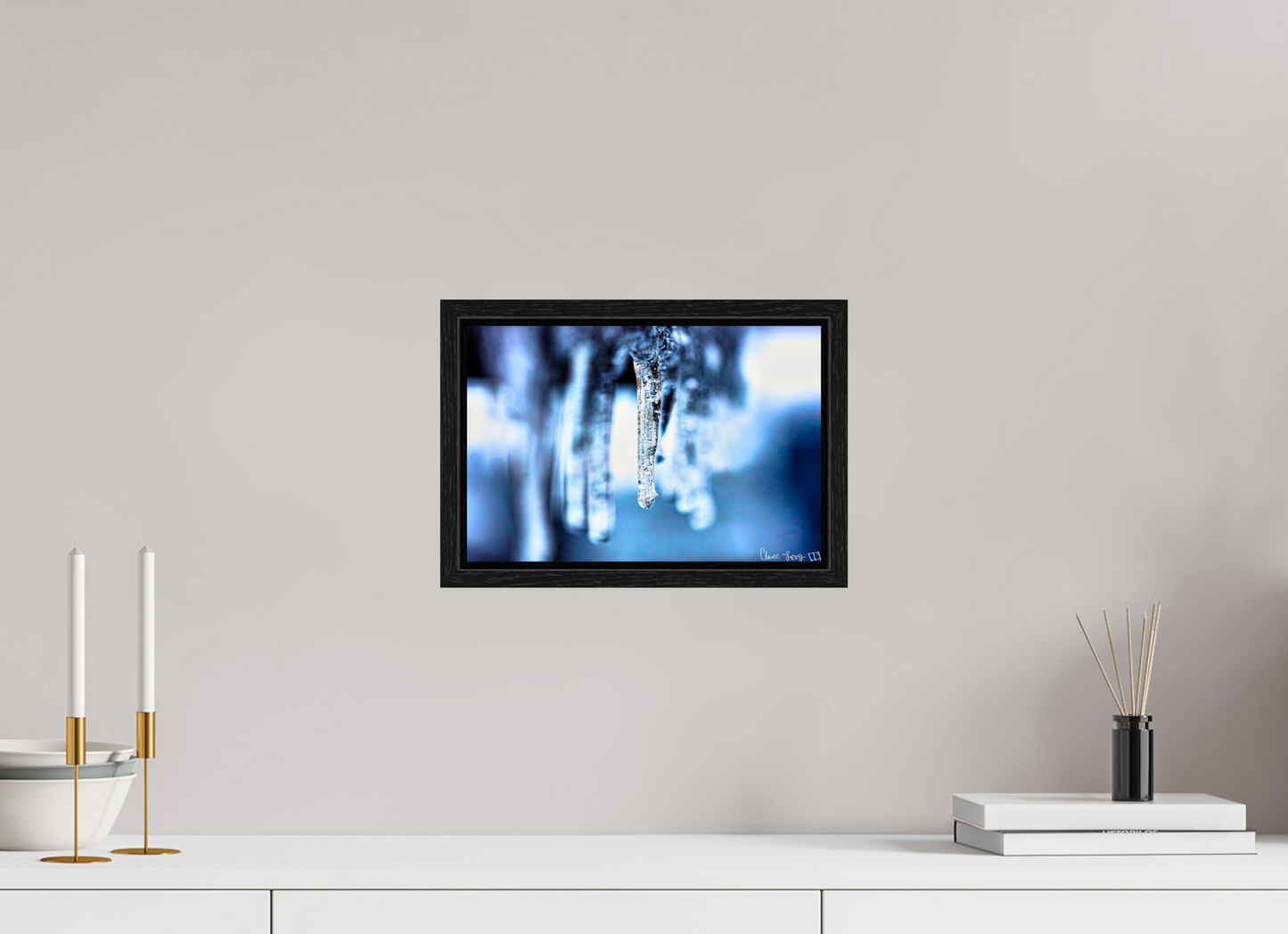 12 x 8″, Floater Frame Black Oak Sickle of Boreas