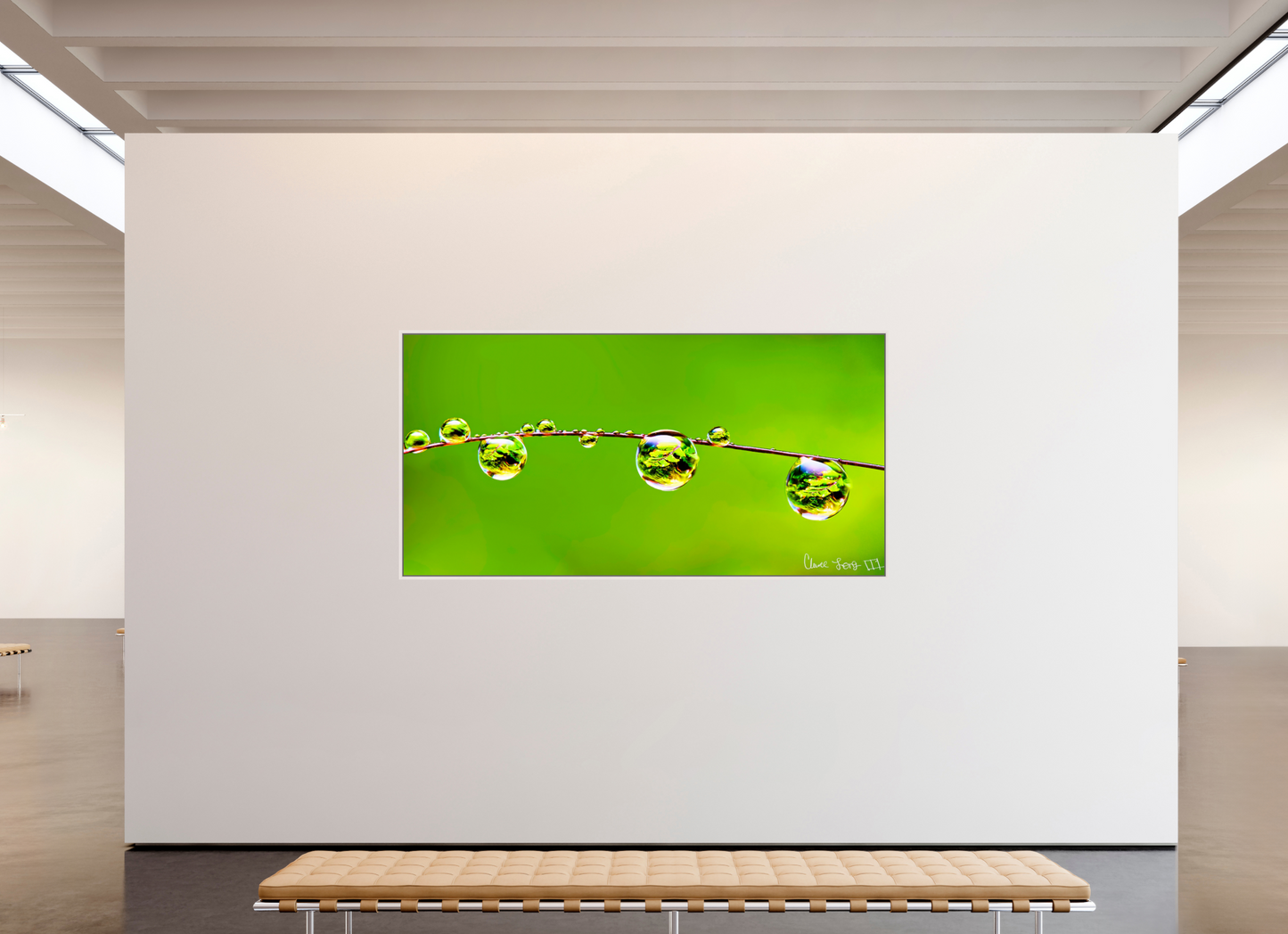 94 x 47″, Floater Frame Maple White Refraction