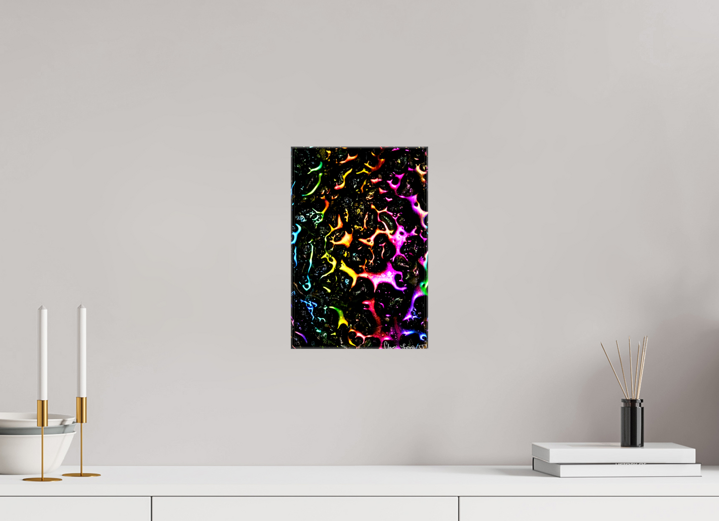 8 x 12″, Glossy Canvas Petroleum Rainbow
