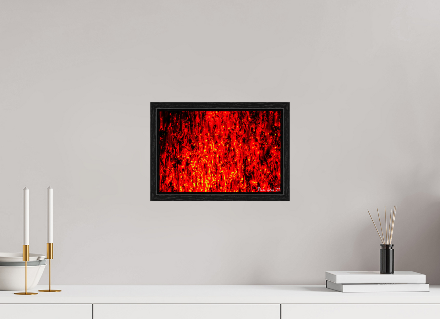 12 x 8″, Floater Frame Black Oak Inferno