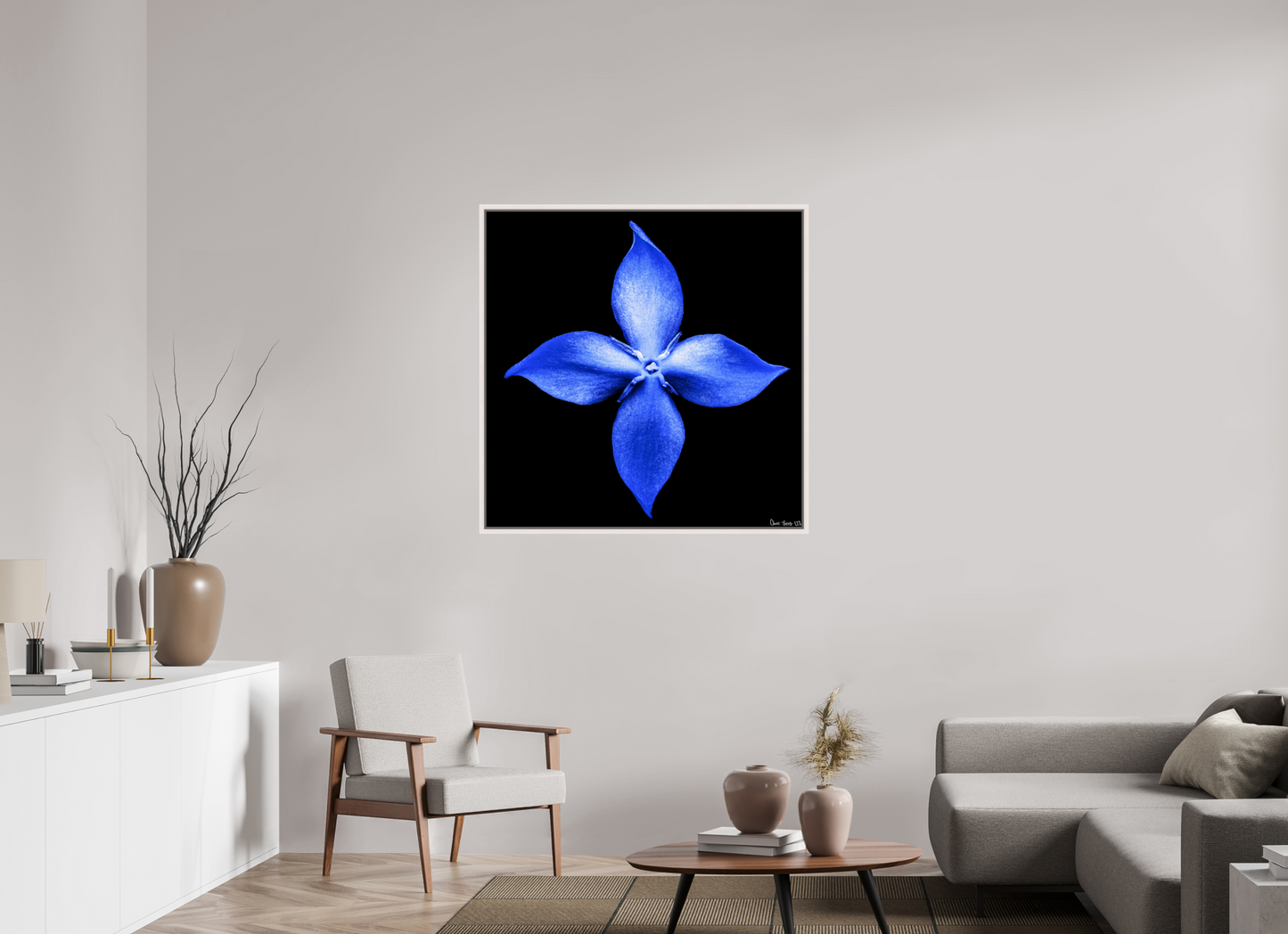 40 x 40″, Floater Frame Maple White Halcyon Compass