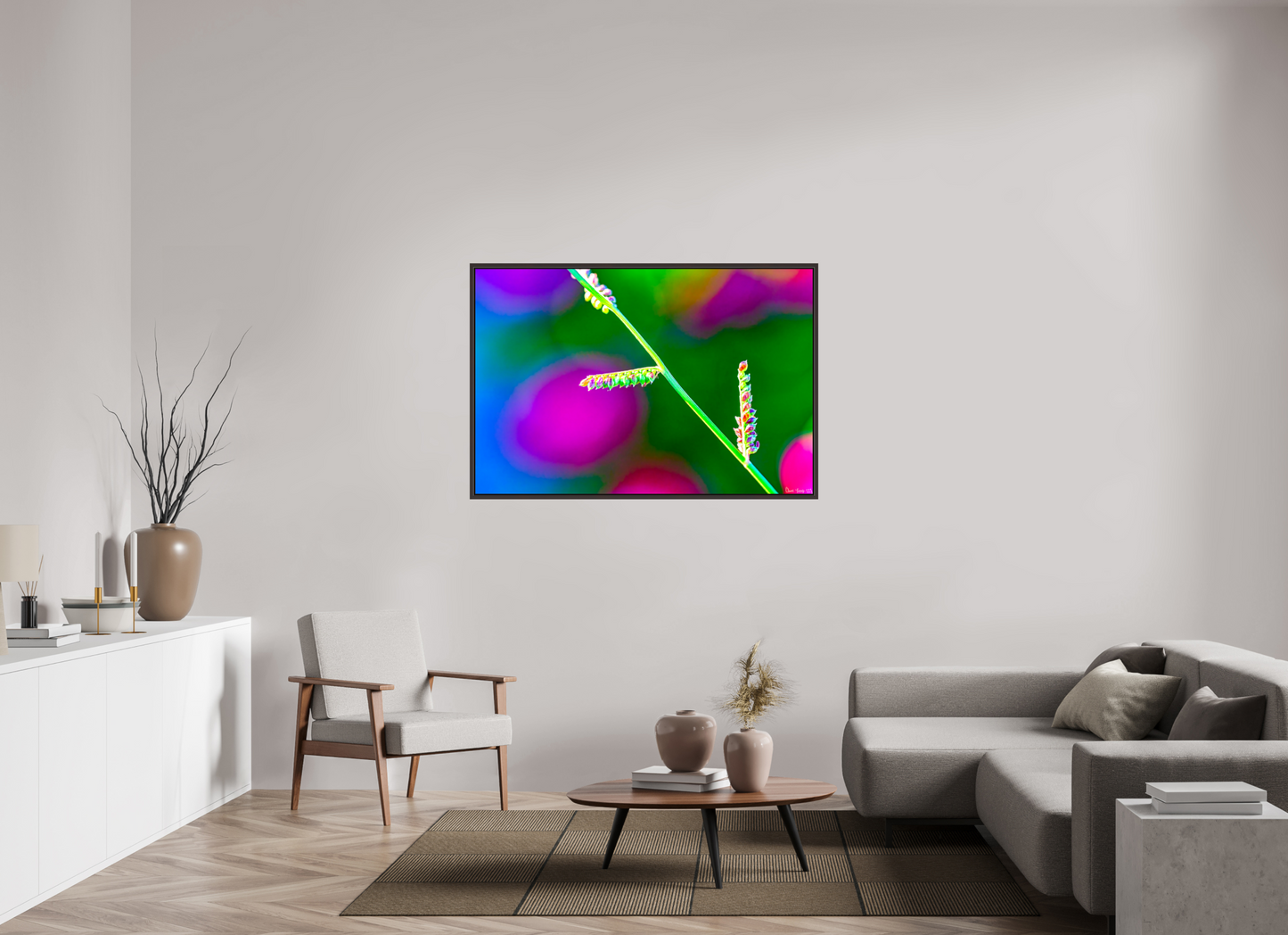54 x 36″, Floater Frame Alder Brown Technicolor Vibes