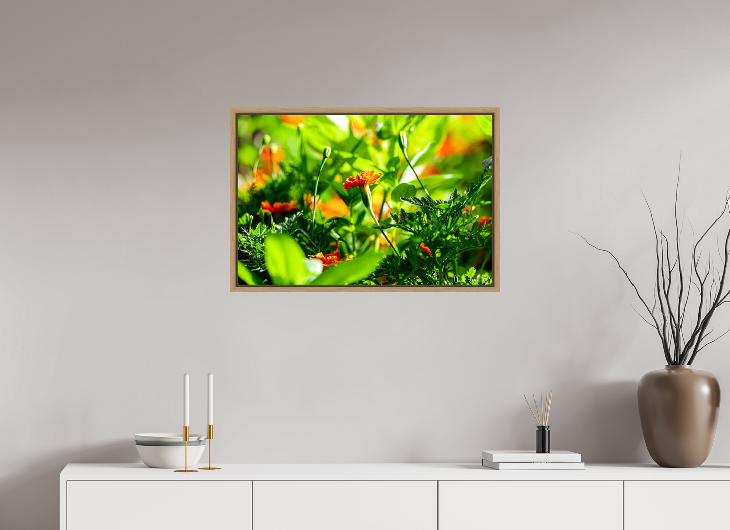 30 x 20″, Floater Frame Natural Oak Prominence