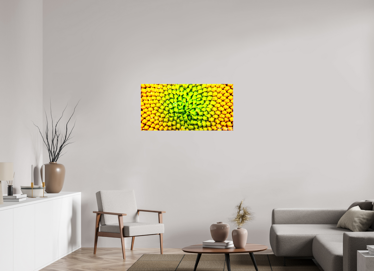 40 x 20″, Glossy Canvas Geometric Harmony
