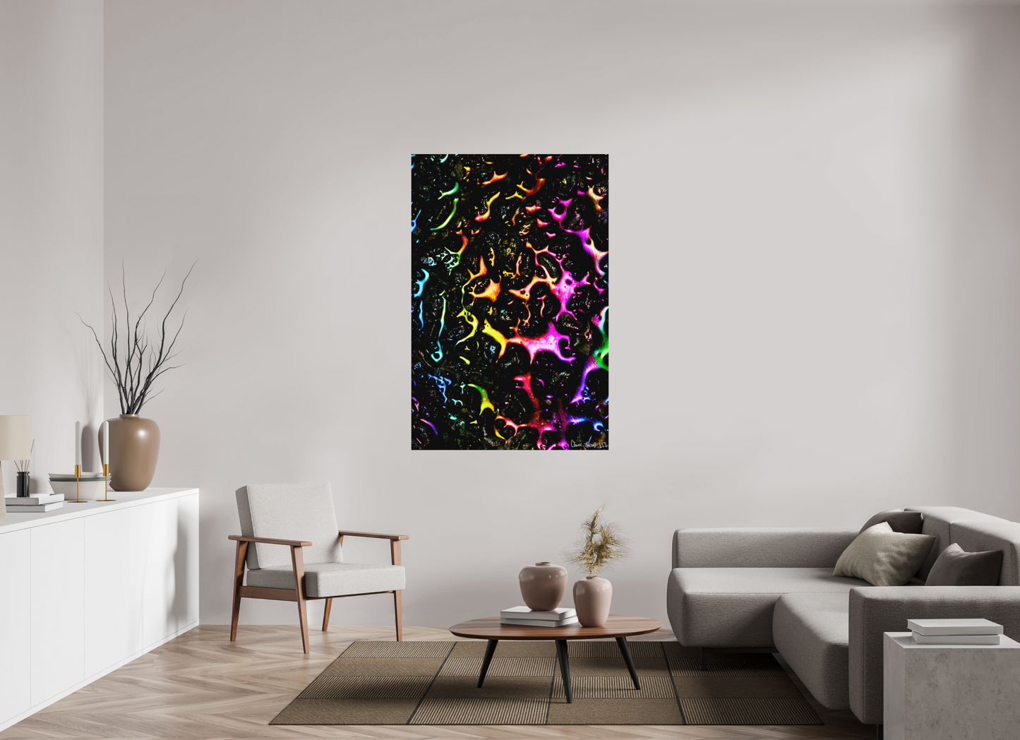 40 x 60″, Matte Metal Petroleum Rainbow