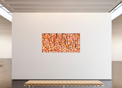 78 x 39″, Floater Frame Maple White Inescapable Decay