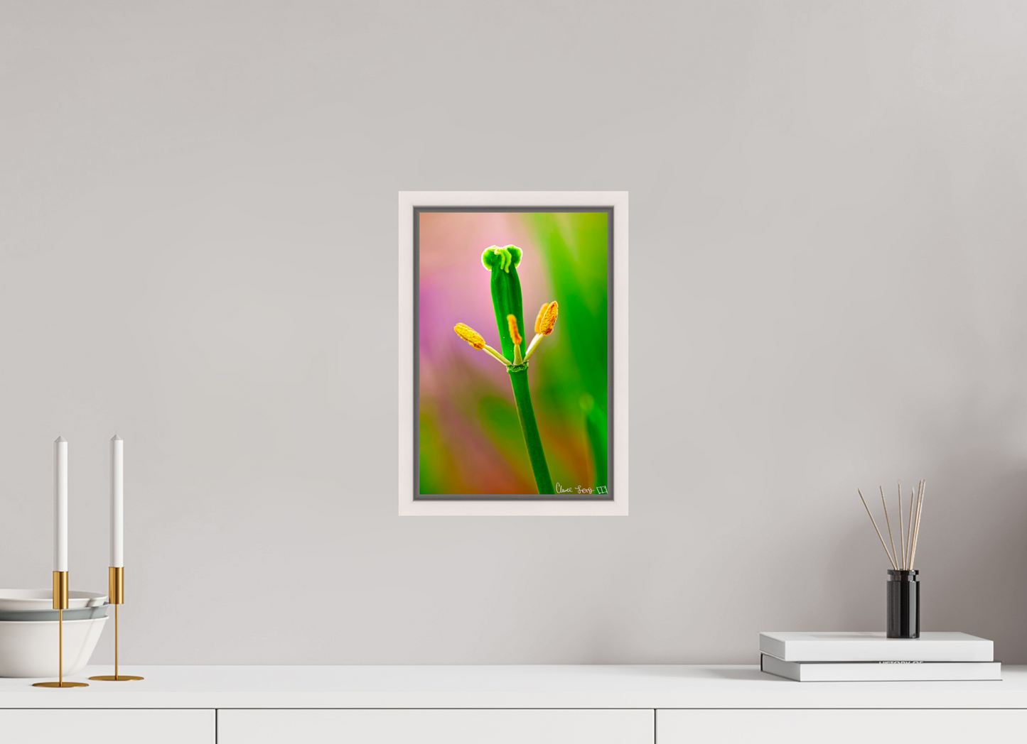 8 x 12″, Floater Frame Maple White Gaia’s Tower