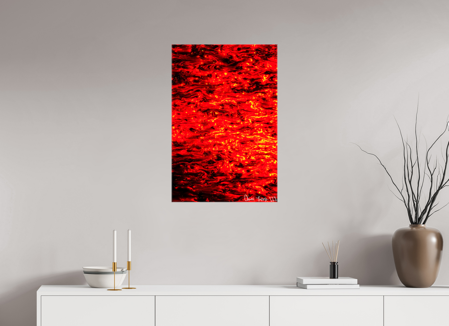 20 x 30″, Glossy Canvas Ember