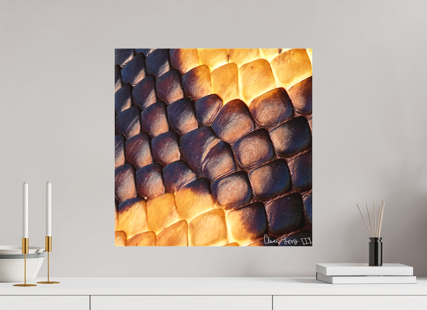 20 x 20″, Matte Canvas Python’s Glow