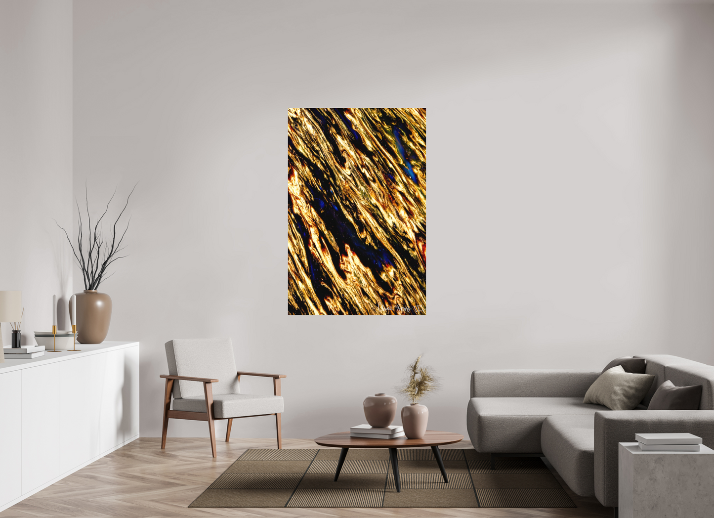 40 x 60″, Matte Metal Gilded Permeation
