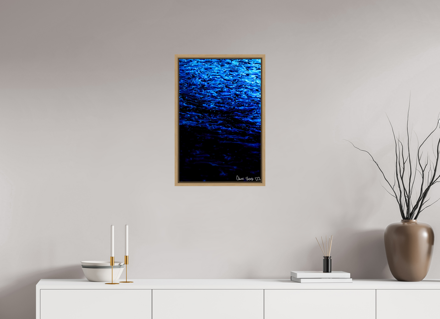 16 x 24″, Floater Frame Natural Oak Submergence