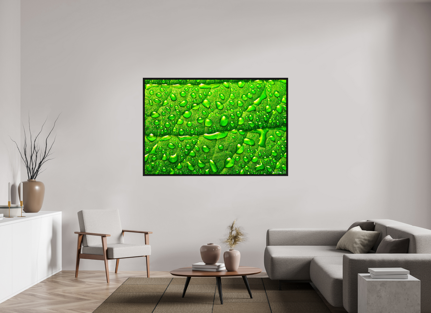66 x 44″, Floater Frame Black Oak Smile