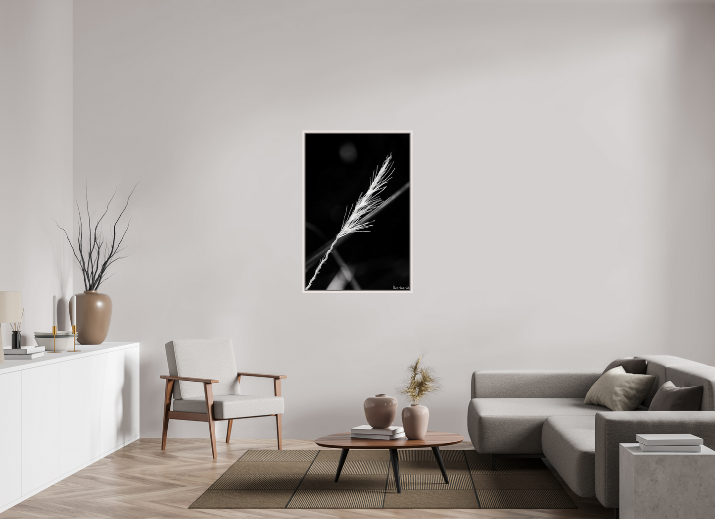 30 x 45″, Floater Frame Maple White Frayed