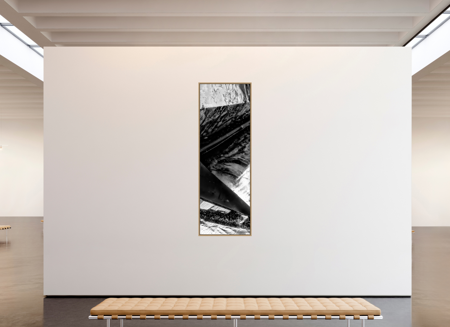 28 x 84″, Floater Frame Natural Oak Plentiful Polygons