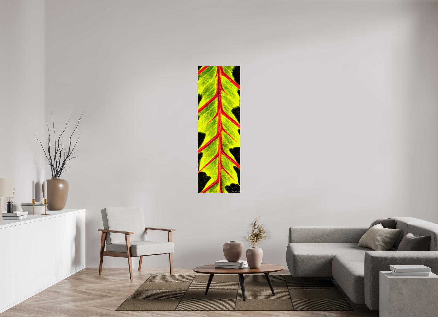 20 x 60″, Acrylic Highlighted Maranta